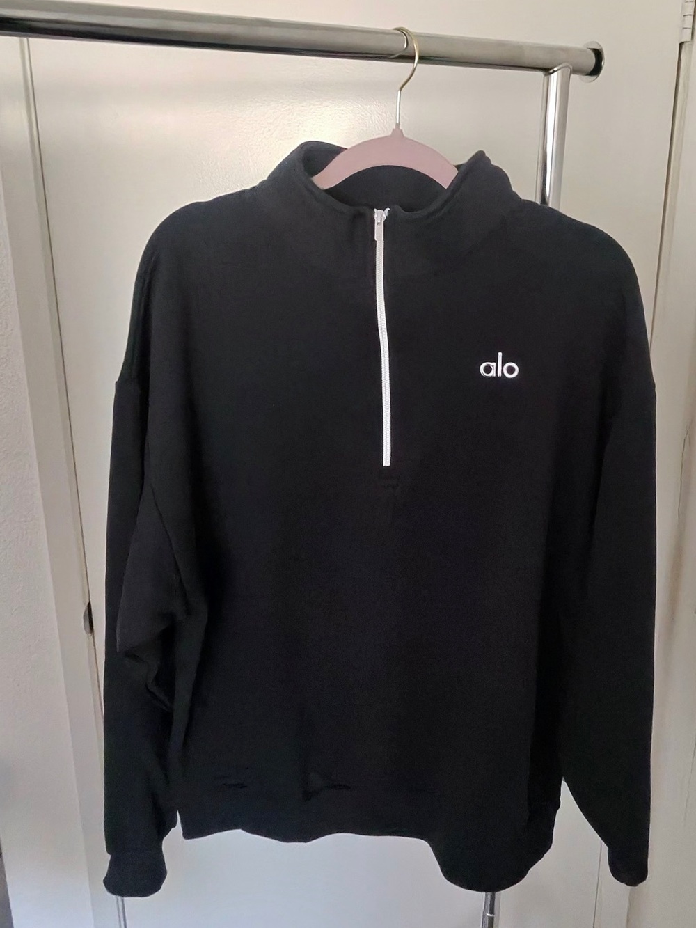ALO Yoga Men's Black Half-Zip Pullover